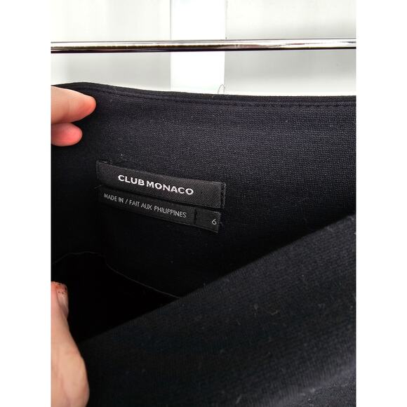 Club Monaco Womens Sz 6 Fitted Pencil Skirt Classic Solid Black Above Knee - Picture 3 of 4